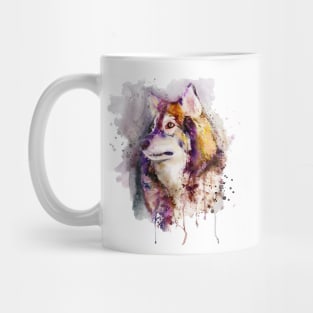 Watercolor Wolf Head Mug